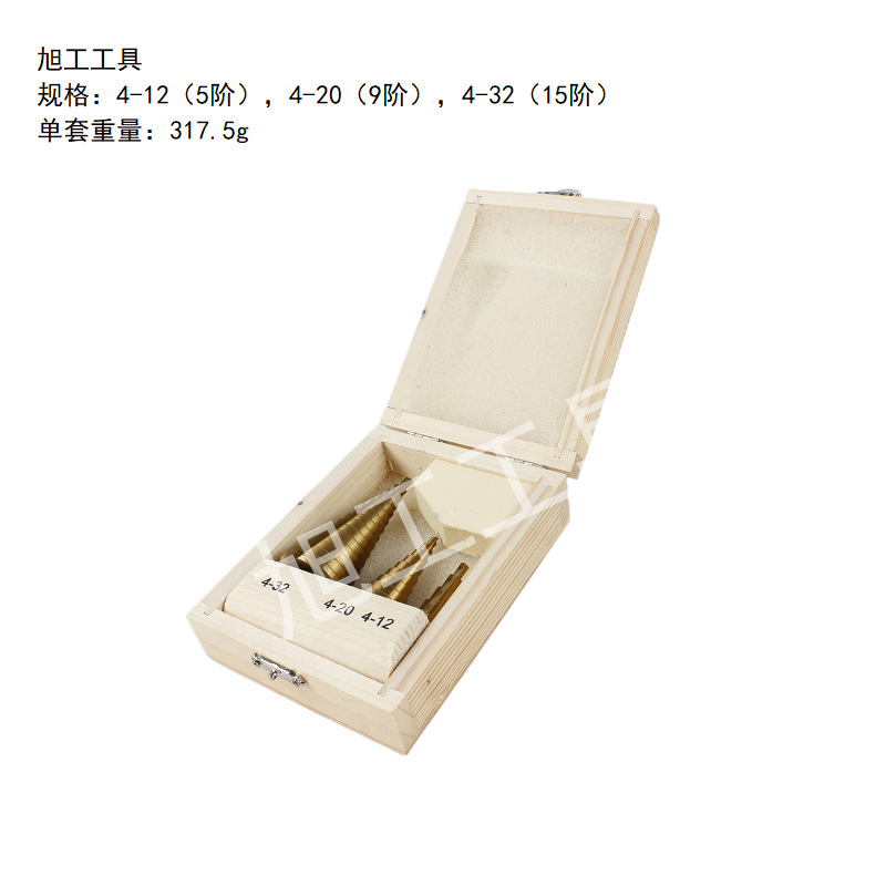 Cruz-frontera hexagonal ranura recta pagoda taladro paso taladro Banco taladro escariado agujero Torre taladro conjunto de tres piezas