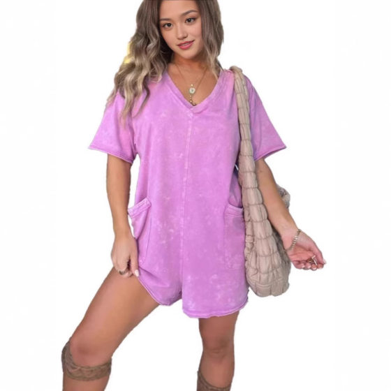 2025 Amazon Independent Station European and American Cross-border Explosive plus size Women's V-Neck Casual Dressed Knitted Jumpsuit