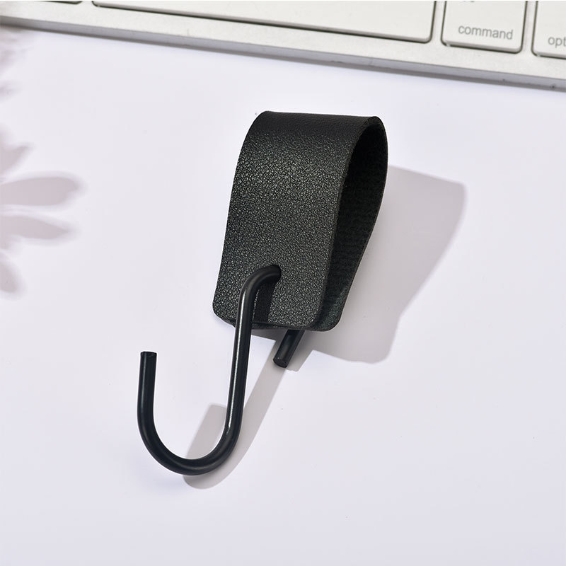 Cross-Border New S-Shaped Leather Metal Hook Kitchen Living Room Bathroom Multi-Functional Outdoor Portable Hook Accessible Luxury Model