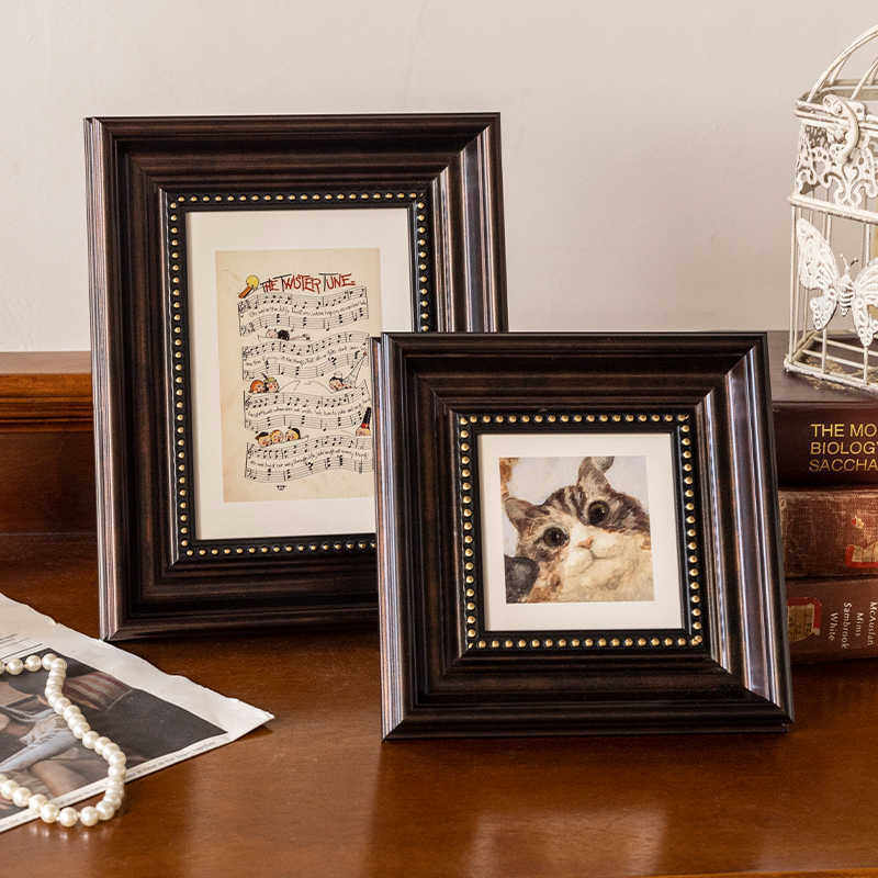 Photo Frame Display, Photo Printing, and American-Style Black Frame Wall Hanging 6 7 8 10inch A4 Puzzle