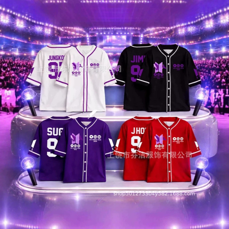 Cross-Border Foreign Trade 2026 American Baseball Uniform 3D Digital Printing Number 93 Letter Loose Casual Cardigan Short-Sleeved V-Neck