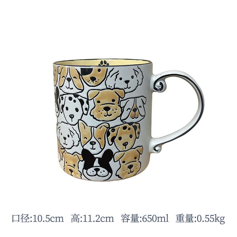 Cerámica bajo vidriado pintado a mano linda taza de gato taza de agua taza de desayuno taza de avena pareja micro pomelo