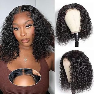 Wig with Real Human Hair, Lace Front 4X4 Deep Bob Hairstyle, Women's Wig, Cross-Border Wholesale, Bob Haircut, Celebrity Style