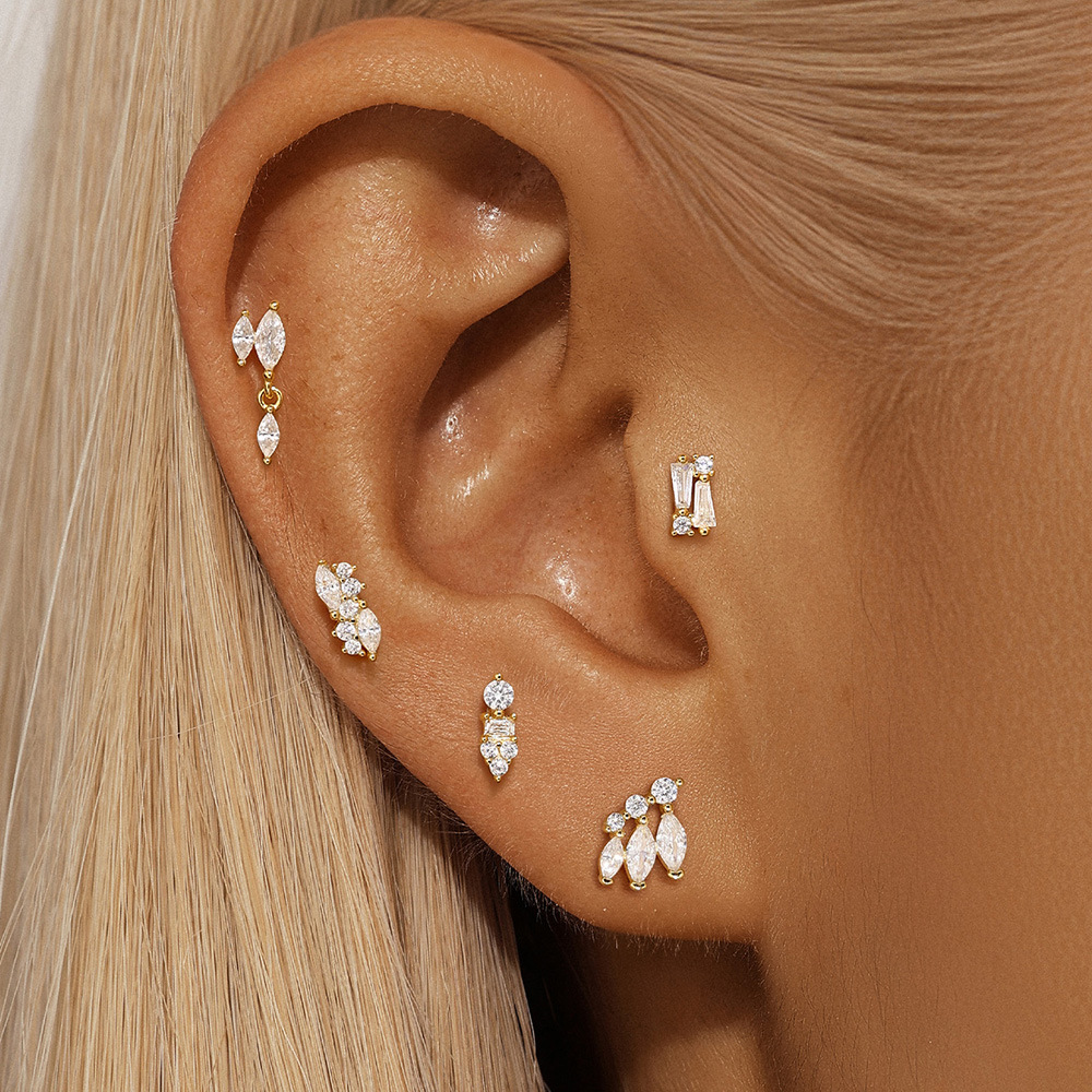 2g Weight Zircon Inlay Material Ear Studs Classification Ear Cartilage Rings & Studs Piercing Type 1 Piece Quantity Daily Occasion 925 Sterling Silver Material Geometric Pattern All Seasons Season Unisex Gender Simple Style Style 1 Piece Ear Cartilage Rings & Studs Simple Style Geometric 925 Sterling Silver Zircon Ear Cartilage Rings & Studs 17