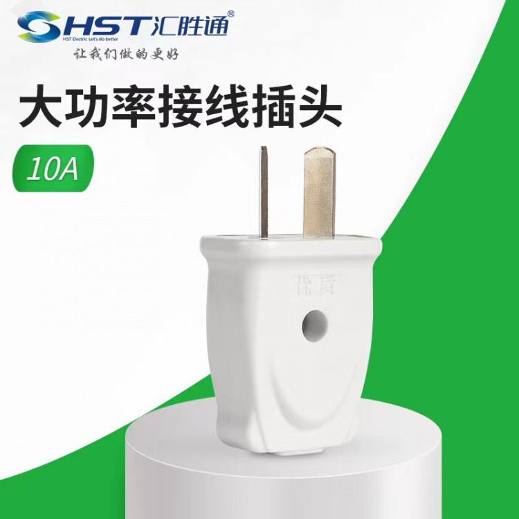 国标二插头白色二脚电源插头旋转二极插头10A16A工业插头厂家批发