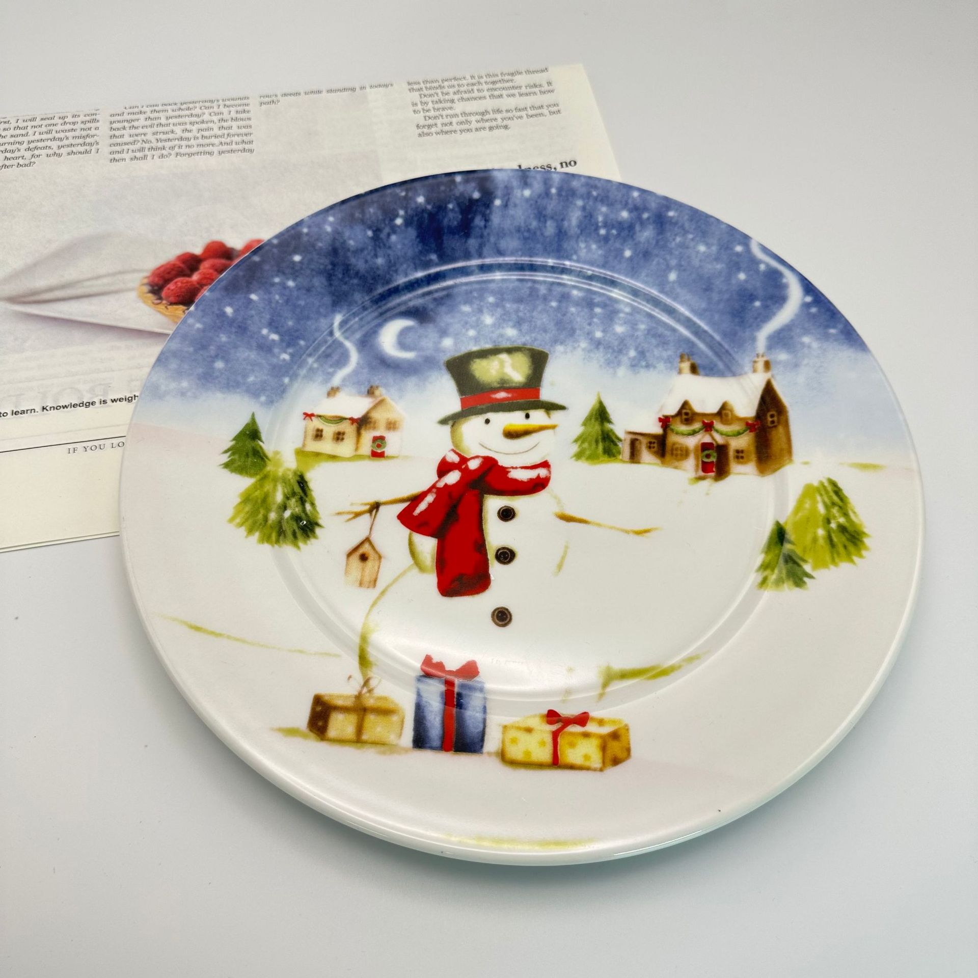 Christmas New 10 inch atmosphere Christmas ceramic cartoon high temperature environmentally friendly bowls and plates tableware_voghion.com