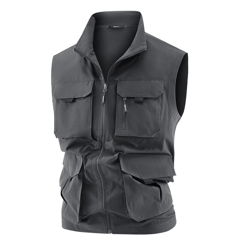 Spring and Autumn Outdoor Four-Season Photography Fishing Men's Vest Multi-Pocket Workwear Large Size Sleeveless Jacket Print 2588