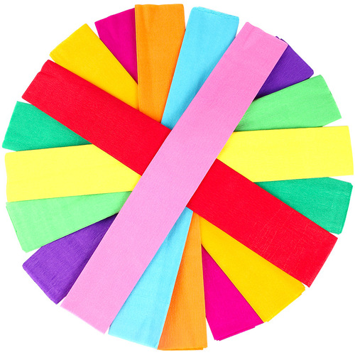 Colorful crepe paper crumpled paper hand-rolled rose carnation DIY handmade material paper thickened rolled edge paper 