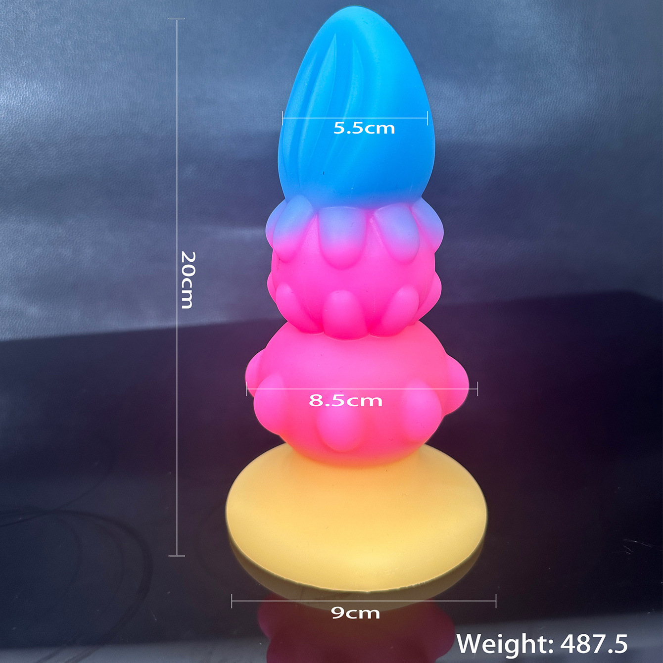 Silicone Anal Plug, Colorful Gourd Flower Design, Adult Unisex Toy — detail image 19