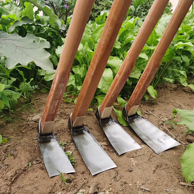 木柄钢锄山锄1.2米-1.7米条锄宽锄防汛应急工具锰钢锄头加长板锄