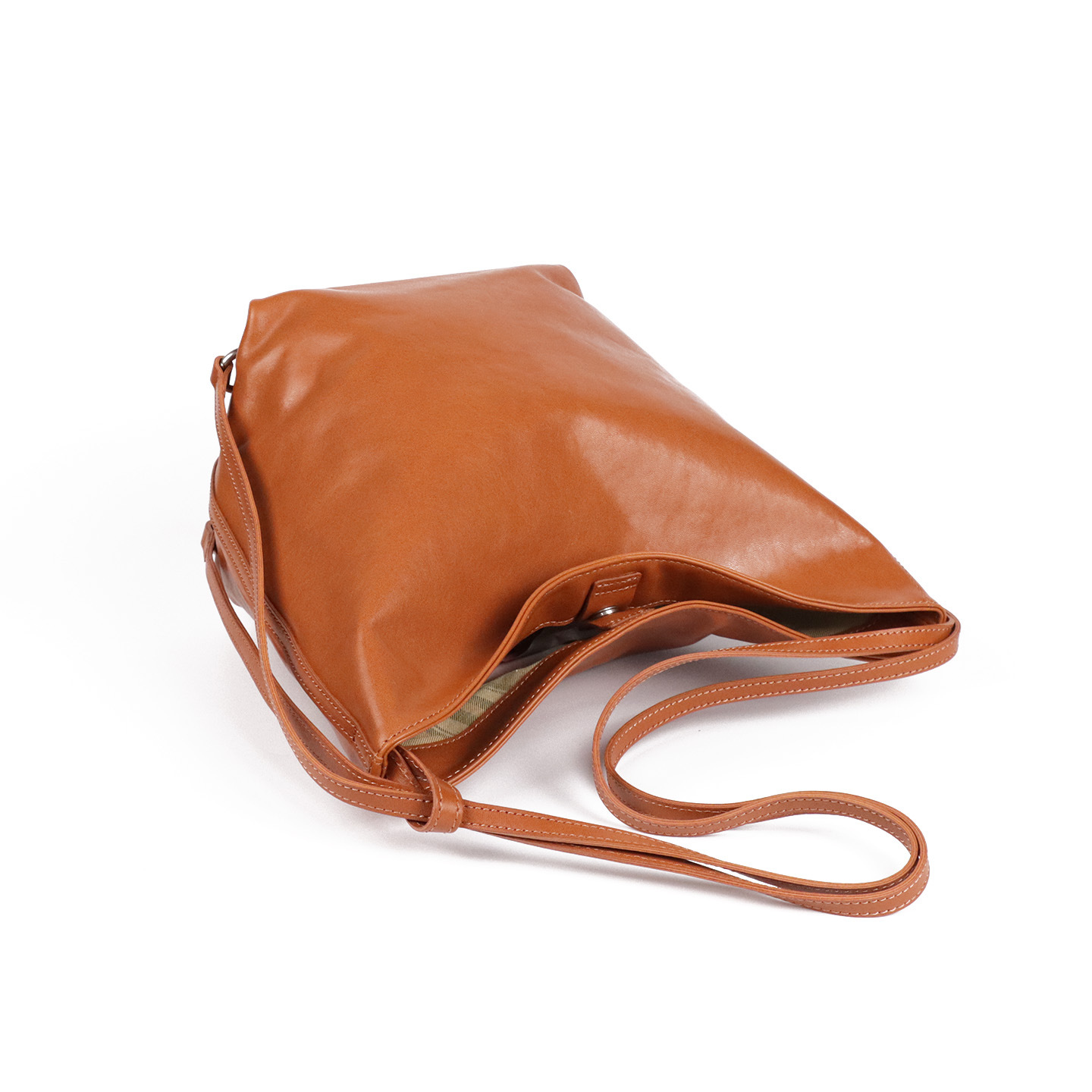 J6 Top Grain Crystal Cowhide Bucket Bag Women's Simple Tote Bag Underarm Genuine Leather Fashion 2-Way Backpack 6942 - Thumbnail 7