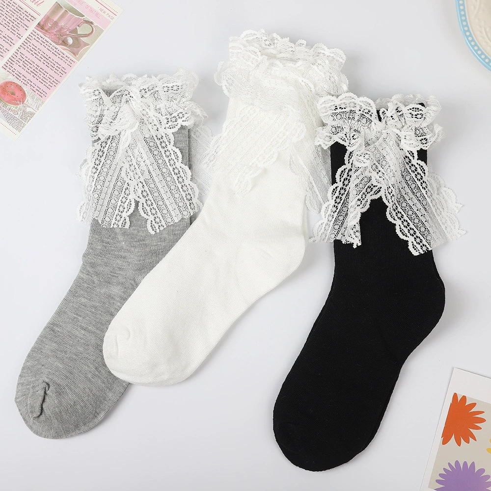 Японские сладкие кружевные банты lolita носки весной и летом тонкие корейские дышащие носки