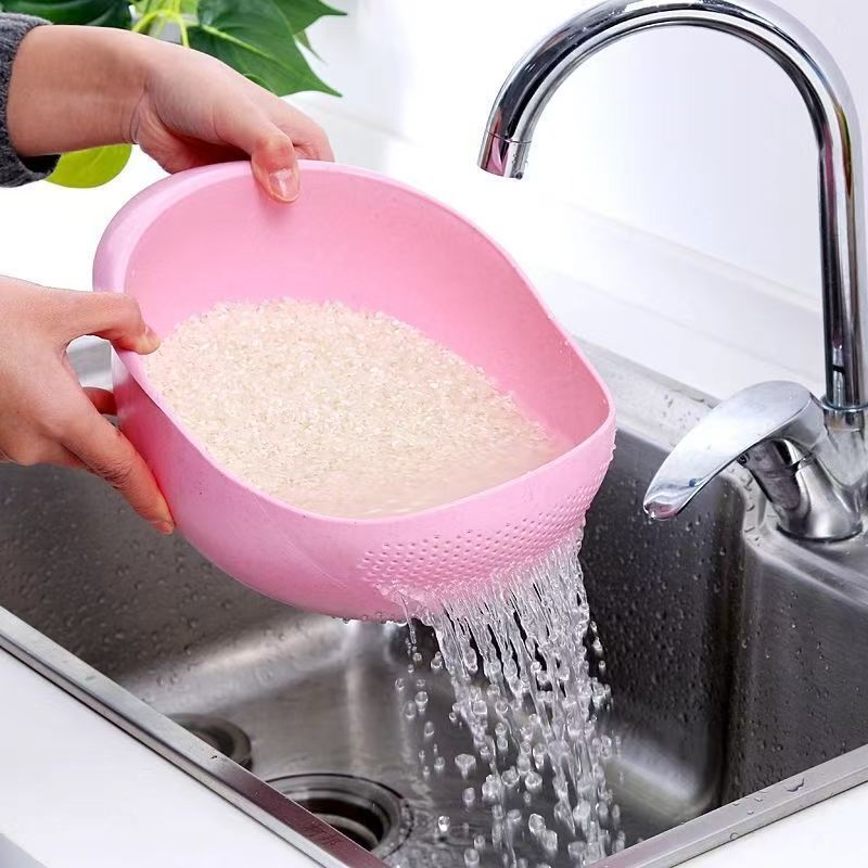 厚みのある米洗い器、多機能洗米ざる、キッチン米洗いバスケット、プラスチック水切りバスケット、家庭用野菜洗いバスケット、フルーツバスケット|undefined