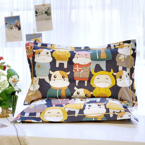 Ins style cartoon pure cotton 60 count cotton type A infant pillowcase 30*50 baby pillowcase student pillowcase