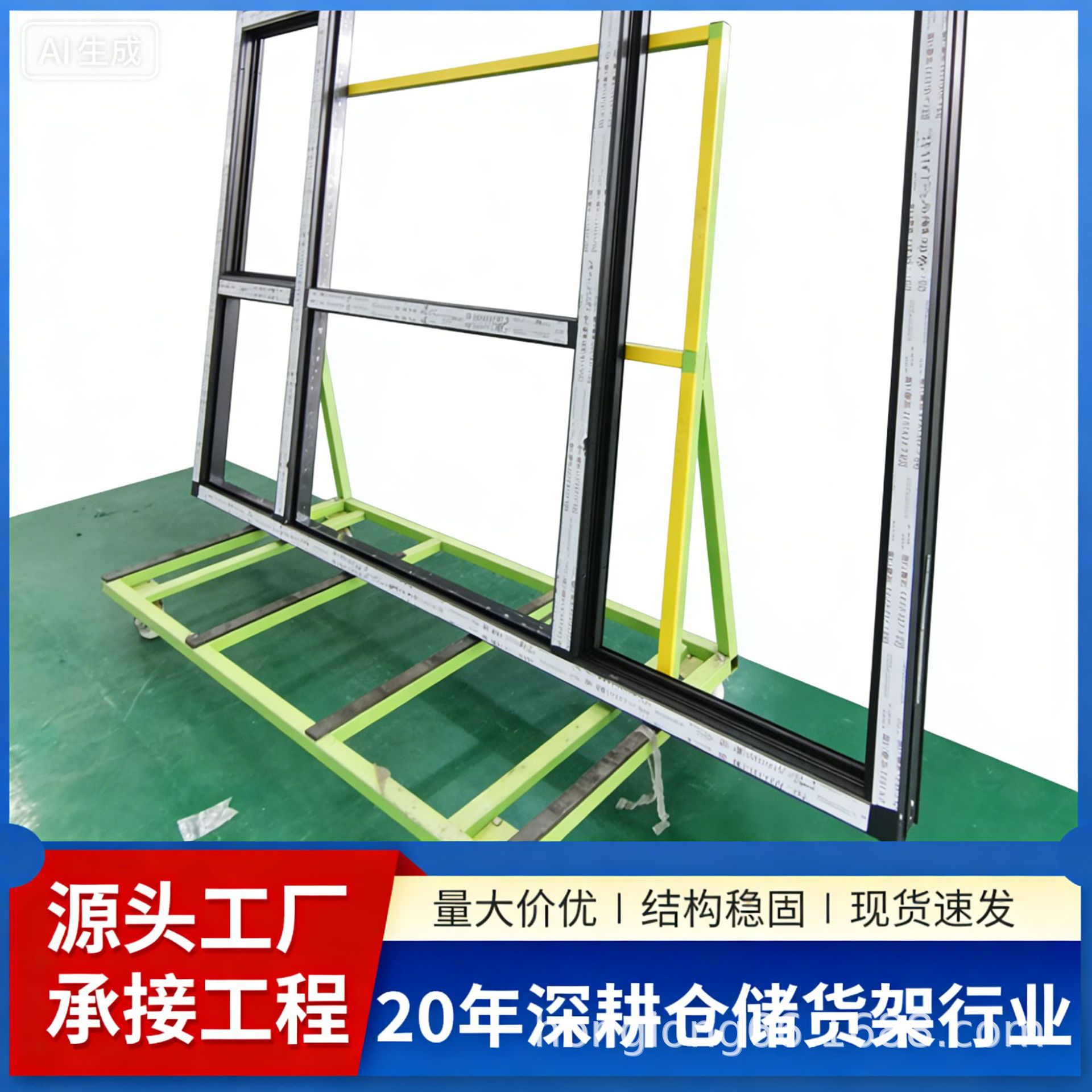 重型玻璃周转架门窗运输手推车仓储搬运铝材瓷砖工具车玻璃架子