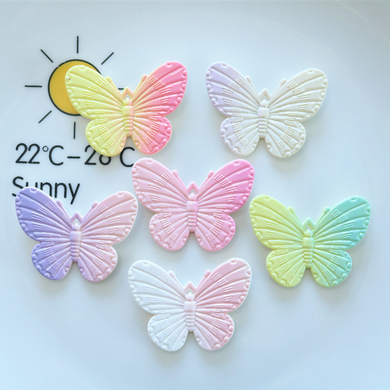 Hot-selling gradient butterfly accessories hair accessories hole shoes DIY accessories manufacturers wholesale resin two-color butterfly Hot-selling gradient butterfly accessories hair accessories hole shoes DIY accessories manufacturers wholesale resin two-color butterfly