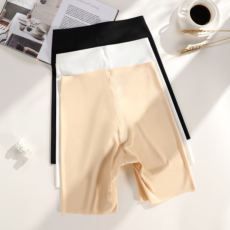 Women's High-Waist Seamless Safety Briefs with No-Show Waistband, Bodycon Design, Non-Rolling, Anti-Slip, Wearable Underwear