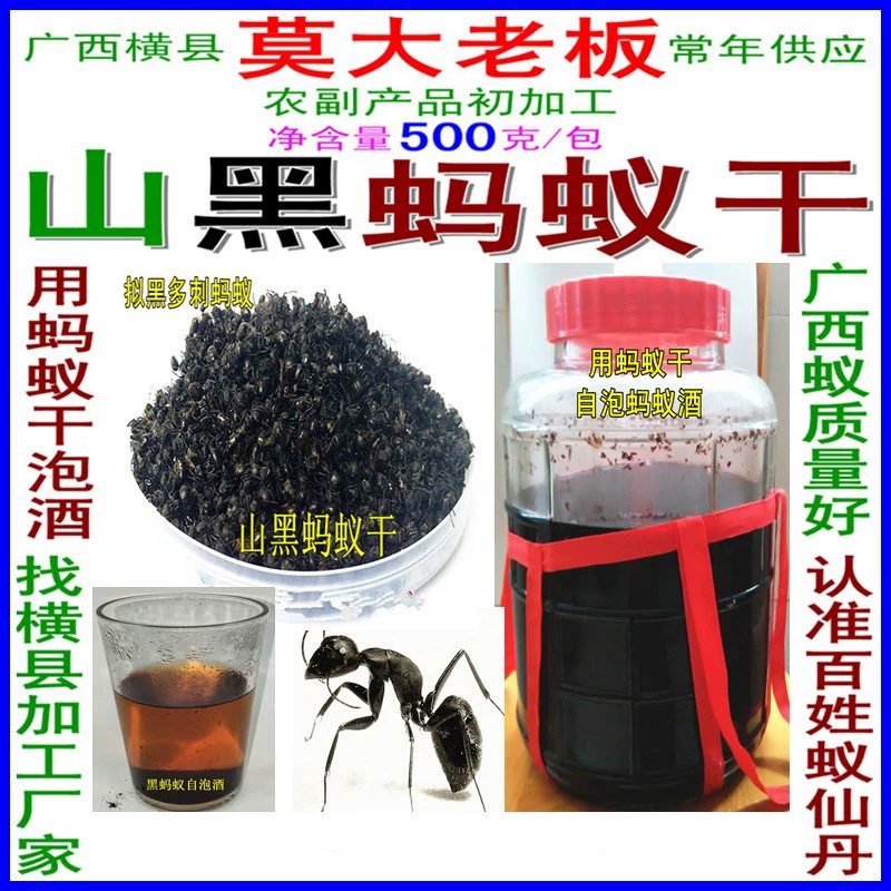 Подлинный Гуанси горный черный муравей сухой Гуанси