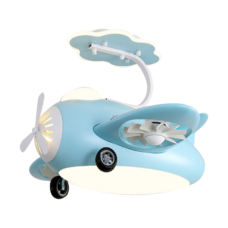 Habitación DE LOS NIÑOS ventilador araña espectro completo protección para los ojos niños y niñas dormitorio invisible mudo sala de ventilador de dibujos animados aviones Luz