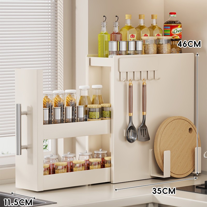 25 estantes de condimentos de cocina estantes de condimentos de extracción de mesa estantes de almacenamiento de sal de sal de aceite doméstico multifuncional al por mayor