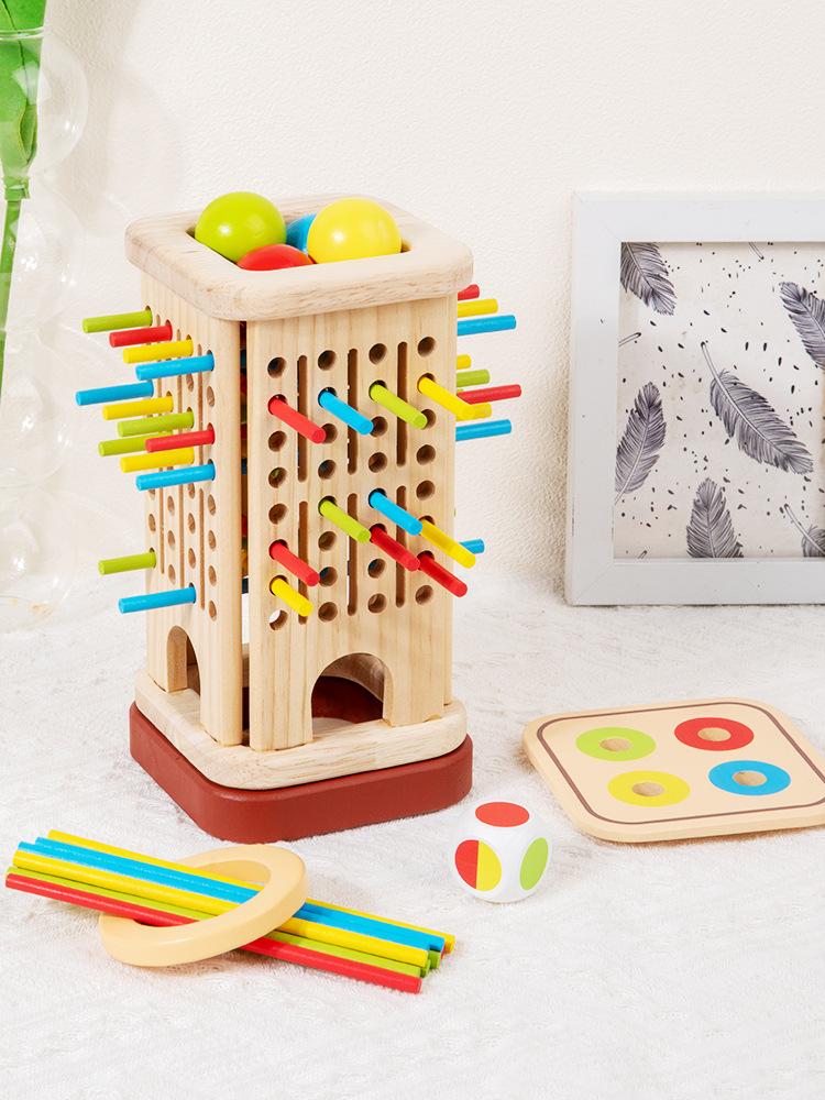 Divertido juguete de bloques de construcción de palo de color tres en uno, descompresión creativa, interacción entre padres e hijos, juguete educativo de coordinación mano-ojo