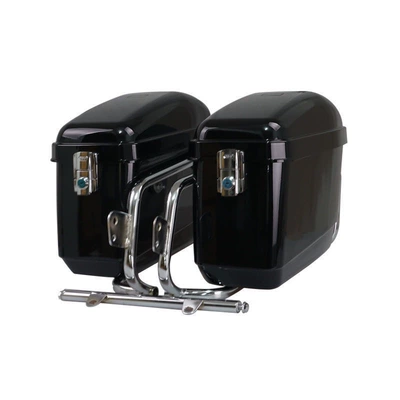 Motorcycle trunk, Both Sides, Travel Prince Car Modification - gloss-black-with-stand