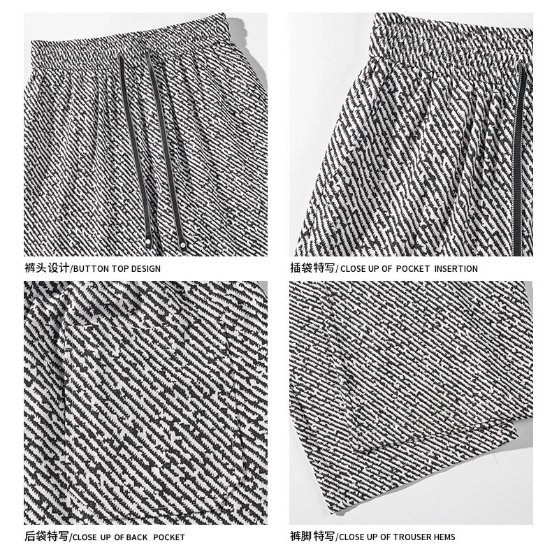 Fashionable demi-season trend trousers for men and women, American style, oversize, loose straight fit