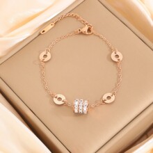 钛钢手链韩版时尚小蛮腰手链女轻奢高级感百搭镶钻不锈钢手链饰品