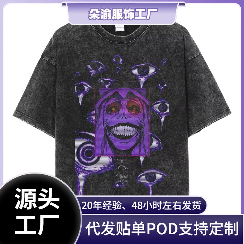 Cross-Border Aliexpress 2025 Hot Anime Solo Level Sung Jin Woo Printed T-Shirt Men and Women High Quality