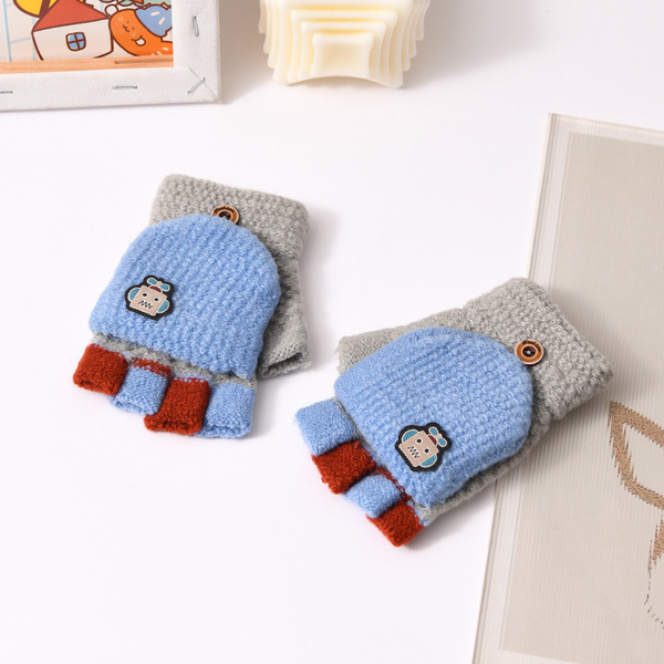 children's demi-season keep warm cute knitted gloves for boys