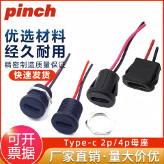ケーブル付きType c母座接続カード位置式ねじ付き正逆プラグ充電台車載改造usb 2p/4p