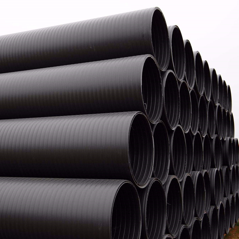 HDPE中空壁缠绕管PE排污管缠绕结构壁B型管井筒管双壁中空管道SN4