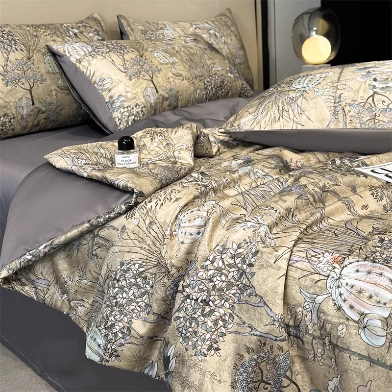 Sensación fresca de seda helada edredón fresco de verano edredón de aire acondicionado dormitorio de verano edredón individual edredón de verano núcleo se puede lavar a máquina edredón fino