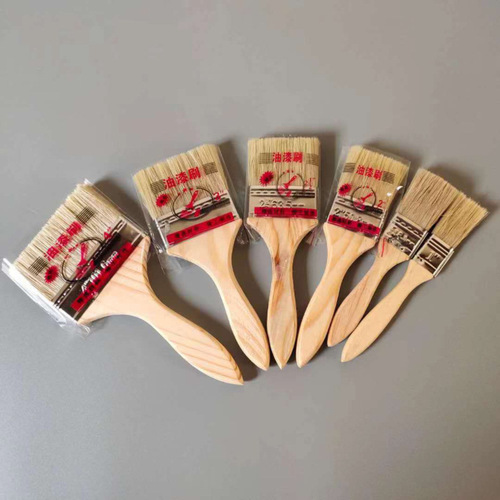 Thick Brown Bristle Cleaning Dust Brush Mixed Hog Hair Paint Brush BBQ Brush Mixed Bristle Hog Hair Brush Shipboard Long Hair Bristle Brush