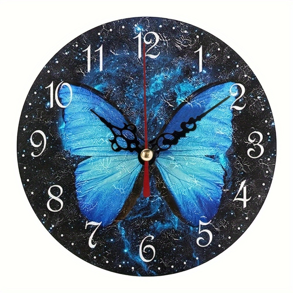 Reloj de pared sin marco con mariposa/animal, reloj simple de tablero de densidad, decoración para sala/comedor, venta directa de fábrica