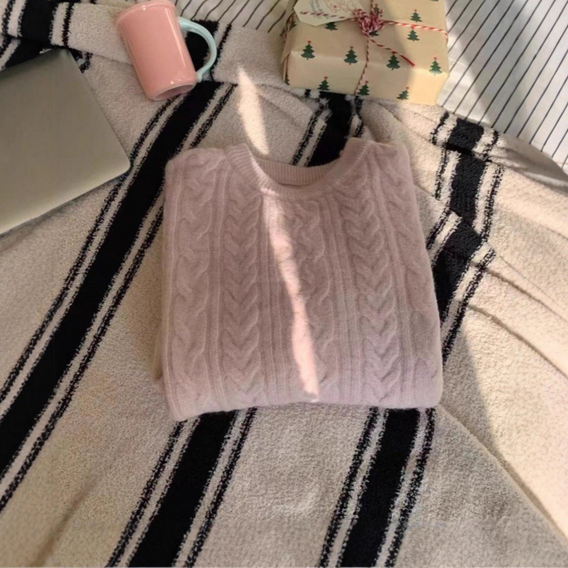 Cross-border Amazon women's sweater 新款麻花针织衫毛衣女装潮|undefined
