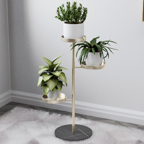 Modern simple flower stand, light luxury iron slate storage rack, indoor living room floor-standing multi-layer balcony pothos flower pot rack