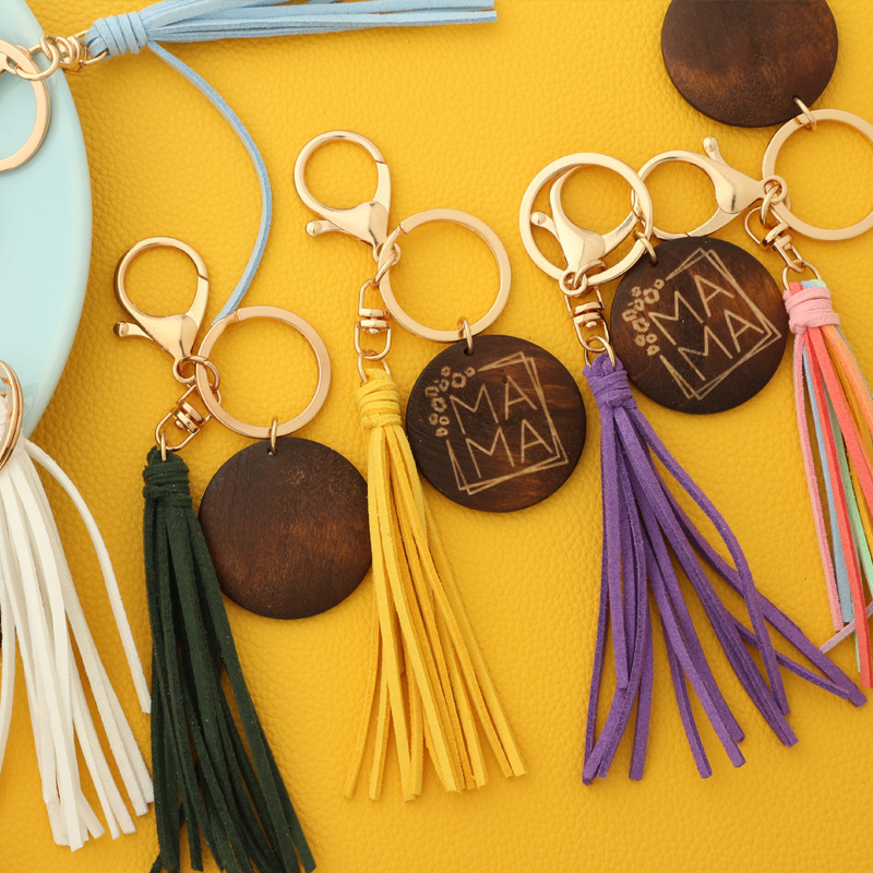 Etsy vintage jewelry pendant Tassel Keychain accessories Korean velvet leather hand woven tassel key chain