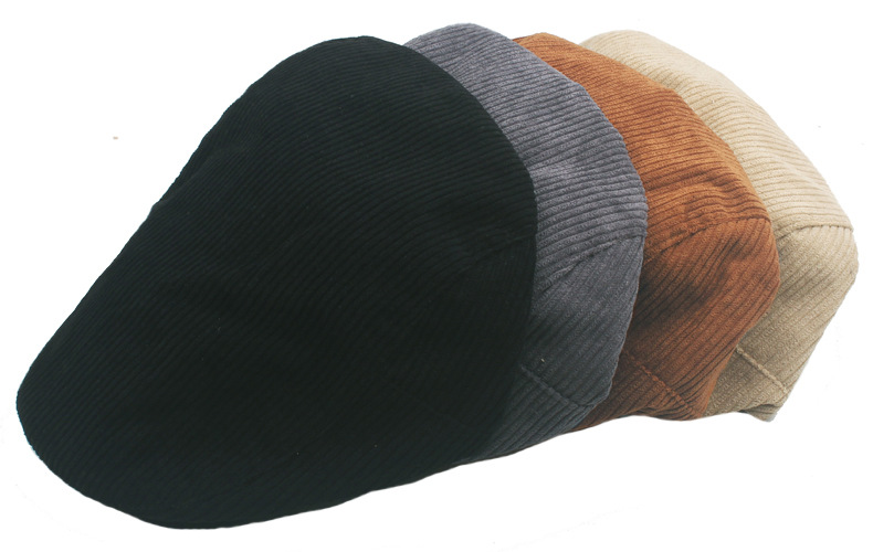 Men's Retro British Style Solid Color Curved Eaves Beret Hat display picture 3