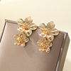 Fashionable multicoloured cute earrings, European style, flowered, simple and elegant design