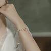 Fashionable golden adjustable brand bead bracelet from pearl, jewelry, Korean style, internet celebrity