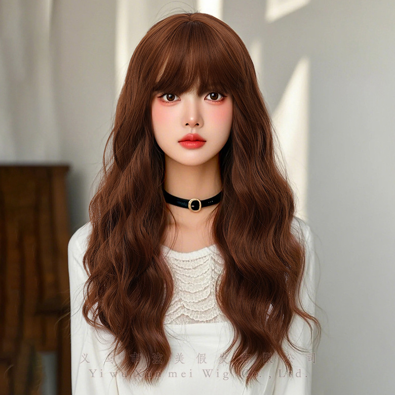 Honey Brown Water Ripple Women's Wig Headgear White Any Skin Color Fluffy Natural Lightweight Breathable Daily Wear Honey Brown Water Ripple Women's Wig Headgear White Any Skin Color Fluffy Natural Lightweight Breathable Daily Wear