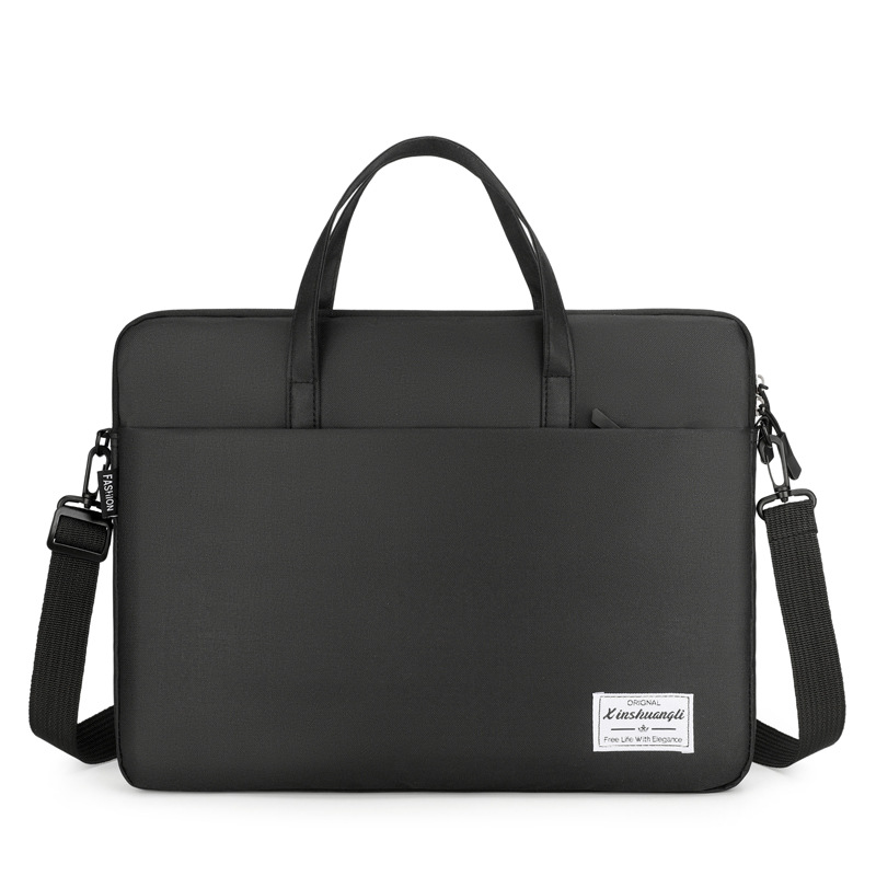 Bolso para computadora portátil portátil de gran capacidad para desplazamientos al trabajo, bolso de negocios de color sólido unisex y versátil