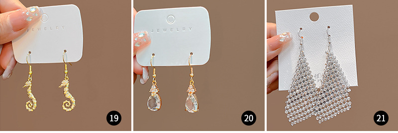 Holiday, Shopping Occasion Alloy Material C Shape, Square, Heart Shape Pattern 1 Pair Fashion C Shape Square Heart Shape Alloy Earrings