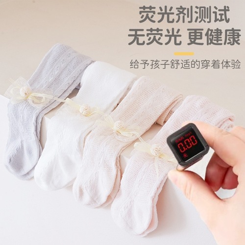 Girls Socks Summer Children's Pantyhose Thin Mesh Anti-mosquito Socks Baby Girl Hydrangea Bow Little Children's Pantyhose Wholesale