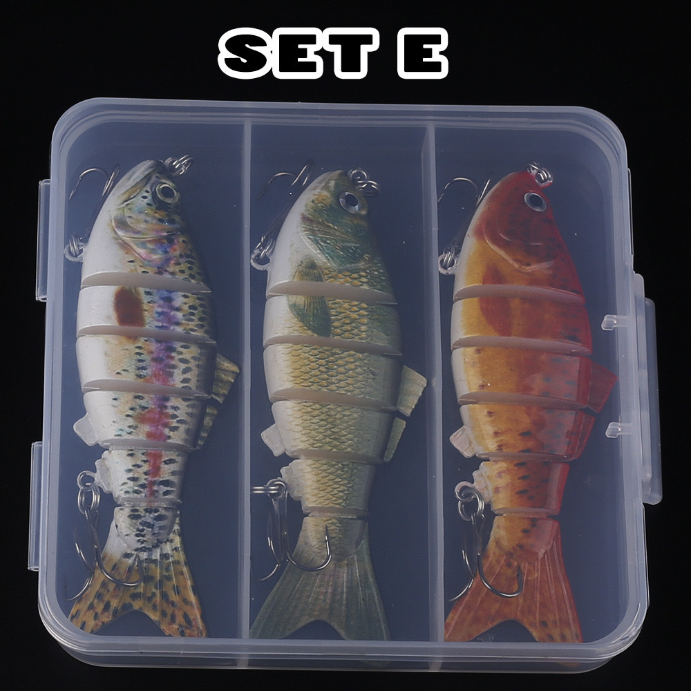 Juego transfronterizo de 5 piezas 10CM 20G seis secciones Luya cebo falso cebo de simulación de pescado de varias secciones