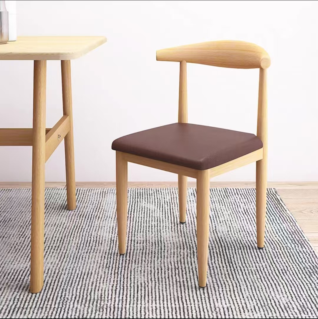 Silla de comedor, taburetes domésticos, mesa de comedor moderna y minimalista, silla de corn de hierro forjado, silla de recepción comercial, silla de oficina
