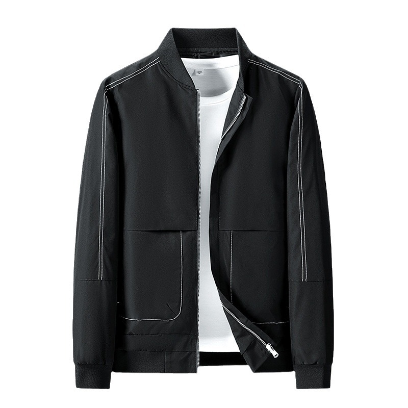 Primavera y otoño chaqueta de hombre, nuevo estilo coreano de tendencia delgada, cuello de béisbol, guapo, chaqueta casual de hombre.