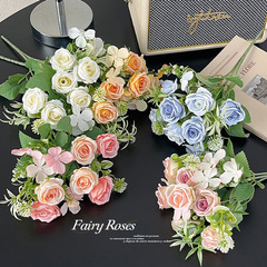 インスタイルローズ造花小さな花束装飾装飾品鉢植え DIY フラワーアレンジメントリビングルーム造花装飾