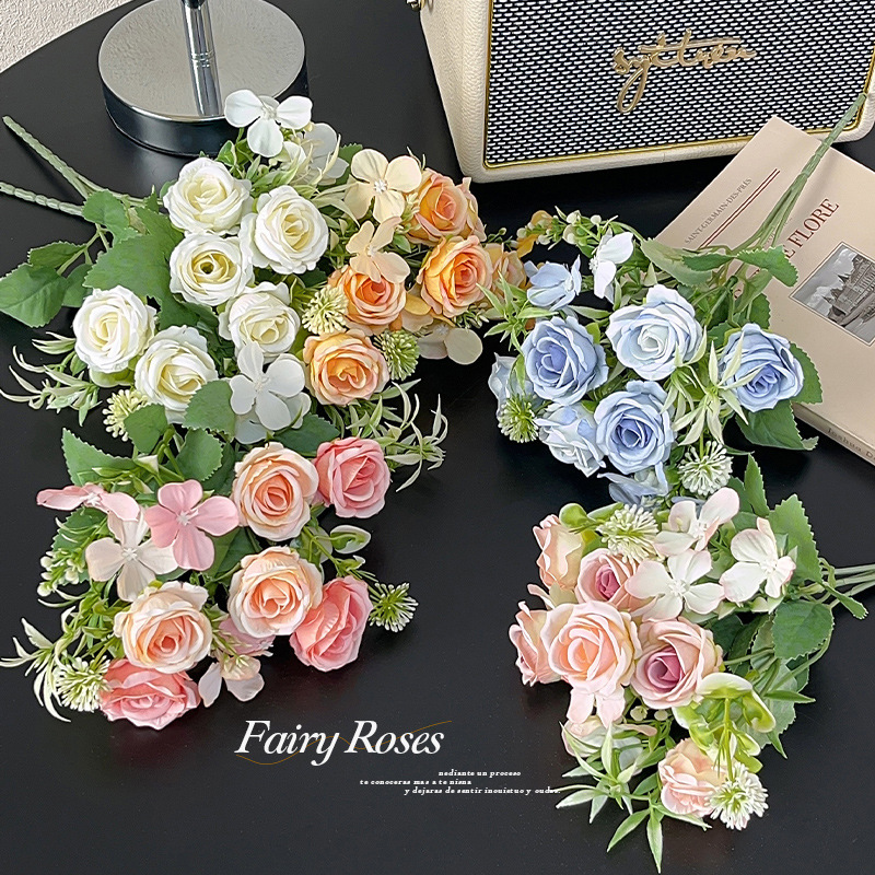 インスタイルローズ造花小さな花束装飾装飾品鉢植え DIY フラワーアレンジメントリビングルーム造花装飾|undefined